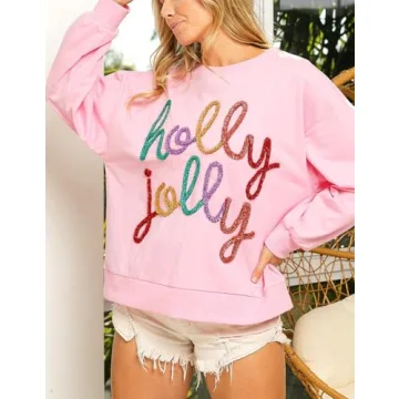 NUFIWI Sequin Christmas Sweatshirt for Festive Style