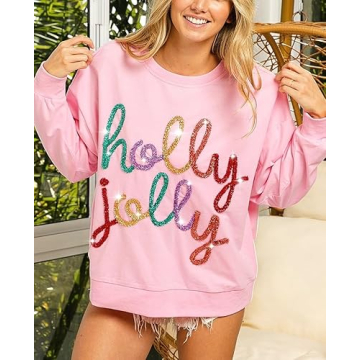 NUFIWI Sequin Christmas Sweatshirt for Festive Style