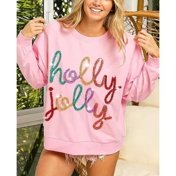 NUFIWI Sequin Christmas Sweatshirt for Festive Style
