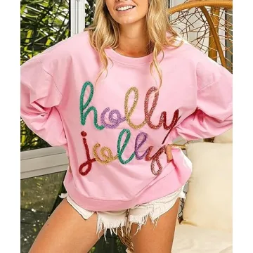 NUFIWI Sequin Christmas Sweatshirt for Festive Style