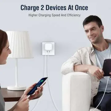 Retractable Charger for iPhone, 35W PD Fast Charger Block with Retractable Cable (31.5 inch) and Type C Ports, Portable Charger Adapter for iPhone 14/13 Pro Max/iPad/AirPods