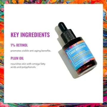Good Molecules 1% Retinol Night Oil 12ml/0.40oz - Facial Oil With Retinol, Plum and Rosehip Seed Oil - Anti-Aging Hydrating Skincare For Face