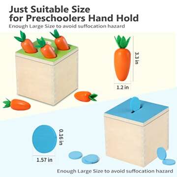 Babehey 4 in 1 Montessori Toys for 1 Year Old Boys Girls, Wooden Shape Sorter Toy, Fine Motor Skill Toys, Montessori Coin Box, Montessori Baby Toys 6-12, 12-18 Months