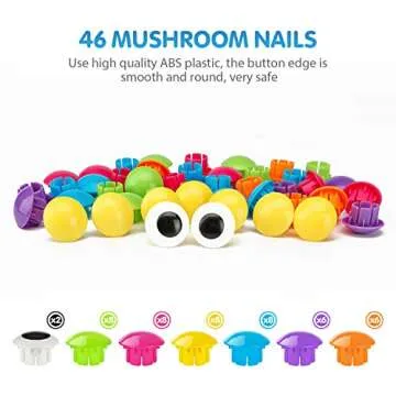 Fansteck Button Art Toy for Toddlers, Color Matching Early Learning Educational Mosaic Pegboard, Safe Nontoxic ABS Plastic Premium Material, 12 Pictures and 46 Buttons,with a Bag Easy to Storage