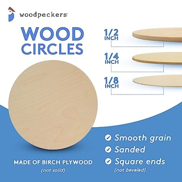 Premium 22 Inch Wood Circles for Crafts by Woodpeckers