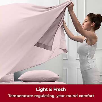 Mellanni Queen Sheets Set - 4 PC Iconic Collection Bedding - Hotel Luxury, Extra Soft, Cooling Bed Sheets - Wrinkle, Fade, Stain Resistant (Queen, Blush Pink)