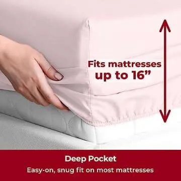 Mellanni Queen Sheets Set - 4 PC Iconic Collection Bedding - Hotel Luxury, Extra Soft, Cooling Bed Sheets - Wrinkle, Fade, Stain Resistant (Queen, Blush Pink)