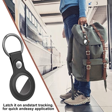 Stylish Suoman AirTag Keyring Protectors | 3 Pack Leather Cases