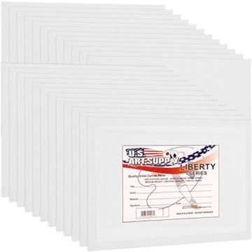 US Art Supply 24-Pack 8X10 Professional Acid Free Canvas Panel Boards