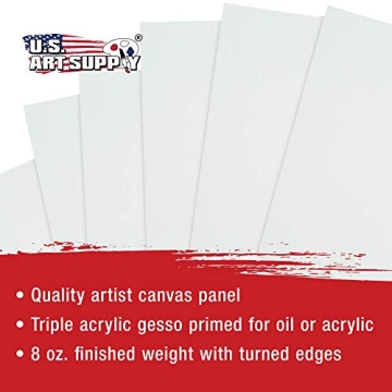 US Art Supply 24-Pack Quality Canvas Panels for Artists