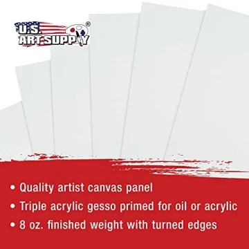 US Art Supply 24-Pack Quality Canvas Panels for Artists