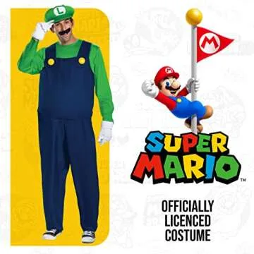 Disguise Men's Super Mario Bros Adult Luigi Costume Set