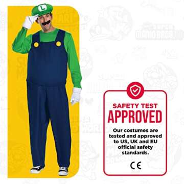 Disguise Men's Super Mario Bros Adult Luigi Costume Set