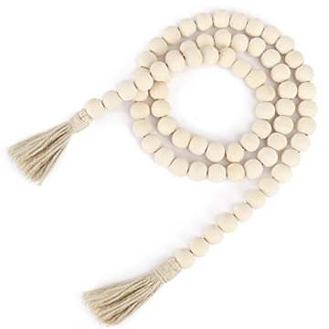 61Inches Wood Bead Garland Rustic Farmhouse Decor