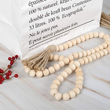 61Inches Wood Bead Garland Rustic Farmhouse Decor