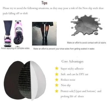 Non-Slip Shoe Pads for High Heels & More - 4 Pairs