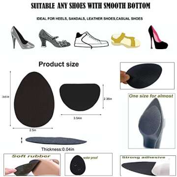 Non-Slip Shoe Pads for High Heels & More - 4 Pairs