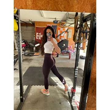 AUROLA Seamless Scrunch Tights Tummy Control Gym Fitness Yoga Pants Girl Sport Active Workout Leggings for Women (M, Winetasting)