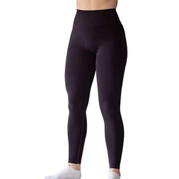 AUROLA Seamless Scrunch Tights Tummy Control Gym Fitness Yoga Pants Girl Sport Active Workout Leggings for Women (M, Winetasting)