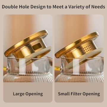 Buaic 2 PACK Glass Pitcher with Lid, 84oz/2.5L Liter Classic Vertical Stripes Water Pitcher,Glass Water Carafe for Cold Brew, Coffee, Lemonade, Iced Tea,Beverage, Heat Resistant Water Glass Jug