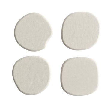 DORAI Home Stone Coaster Set - 4 Stone Coasters with Absorbent Diatomaceous Earth for Instant Drying Round Coasters for Drinks Modern Home Decor - Sandstone