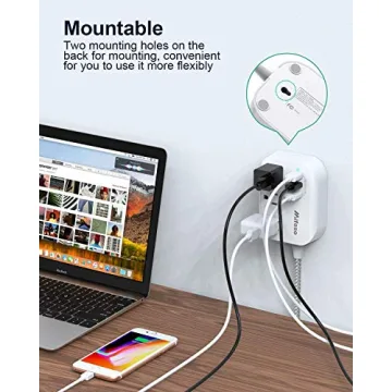 Compact USB Power Strip - 3 Outlets & 3 USB Ports