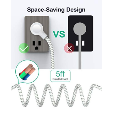 Compact USB Power Strip - 3 Outlets & 3 USB Ports