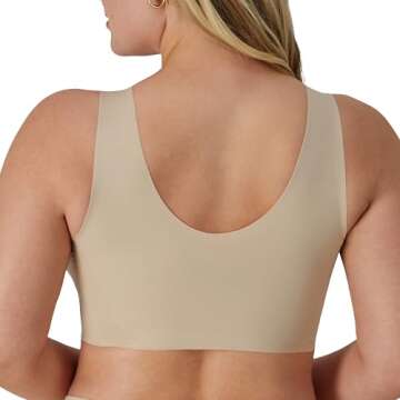 Bali Comfort Revolution Wireless T-Shirt Bra, Wireless Full-Coverage Bra, Pullover Wirefree T-Shirt Bra, Nude, XX-Large