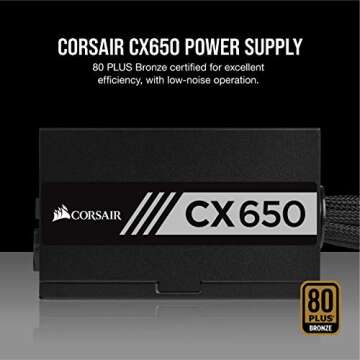 CORSAIR CX Series 650 Watt 80+ Bronze Certified Non-Modular Power Supply