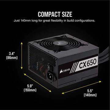 CORSAIR CX Series 650 Watt 80+ Bronze Certified Non-Modular Power Supply