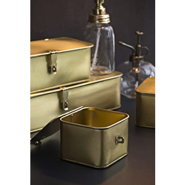 Gold-Finish Decorative Metal Boxes - Set of 3 Sizes