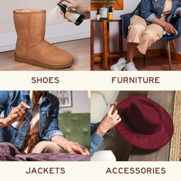 Leather Honey Suede Protector Spray: NonToxic, Non-aerosol Water and Stain Repellent. Protect Suede ...