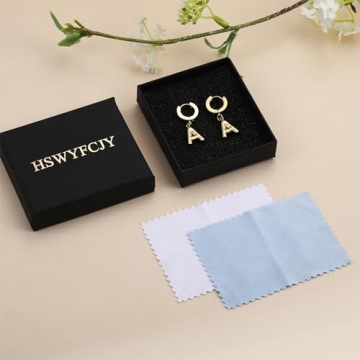 HSWYFCJY Gold K Bubble Letter Earring Personalized Gift