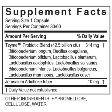 TRANSFORMATION THE GENESIS OF GOOD HEALTH Enzyme Probiotic 42.5 Supplement for Healthy intestinal Balance Supports, Elimination & Immune Function Encouraging More Complete Digestion, 30 Capsule