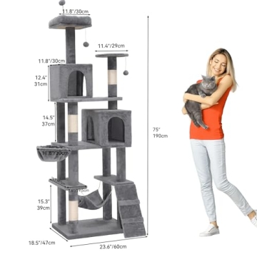 YITAHOME 75in Cat Tree Tower - Cat Furniture with Scratching Posts