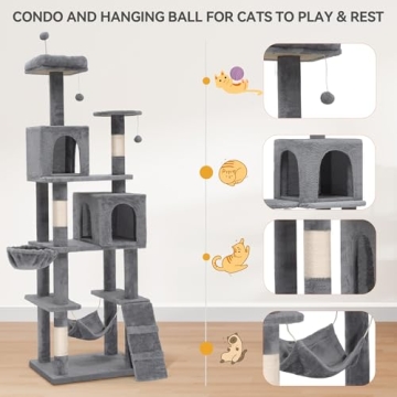 YITAHOME 75in Cat Tree Tower - Cat Furniture with Scratching Posts