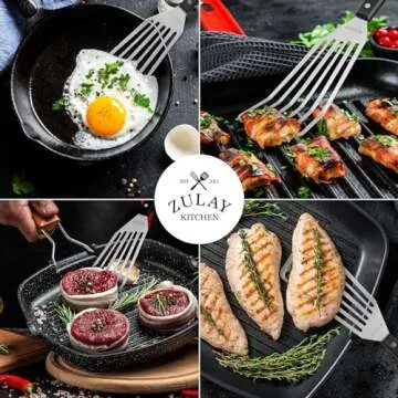Zulay Kitchen Stainless Steel Fish Spatula for Non-Stick Cookware