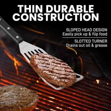 Zulay Kitchen Stainless Steel Fish Spatula for Non-Stick Cookware