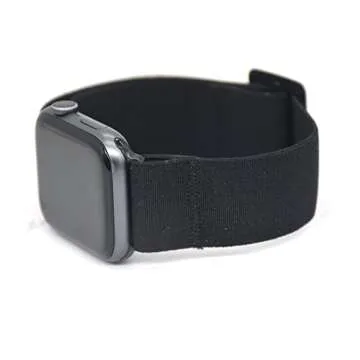 Adjustable Elastic Armband or Ankle Band for Compatible with Apple Watch Series 9 8 7 41mm, Apple Watch Series 6 SE 5 4 40mm and Apple Watch Series 3 2 1 38mm, Stretchy Band for Men and Women (Black,