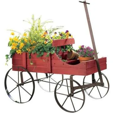 Decorative Amish Wagon Planter for Garden