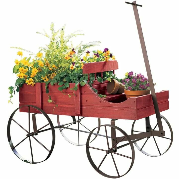 Decorative Amish Wagon Planter for Garden