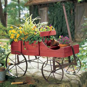 Decorative Amish Wagon Planter for Garden
