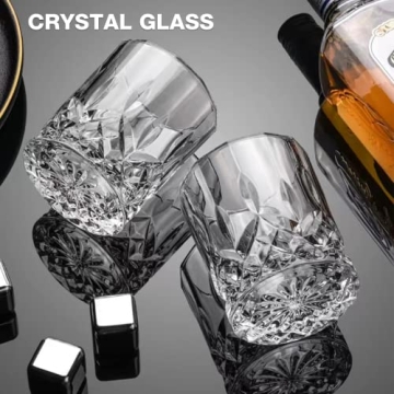 Old Fashioned Whiskey Glasses Set of 4 with Gift Box