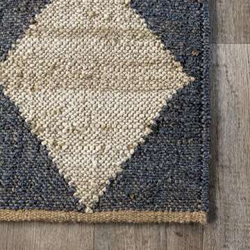 Louie Diamond Checkerboard Jute Area Rug - 5x8 ft