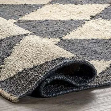Louie Diamond Checkerboard Jute Area Rug - 5x8 ft
