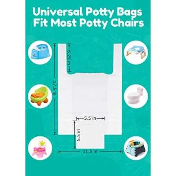 Newnice 60 Packs Disposable Potty Liners with 200ML Absorbent Pads, Portable Travel Potty Bags Compatible with OXO Tot 2-in-1 Go Potty, Potty Training Liners Fit Most Potty Chairs for Kids, Toddlers