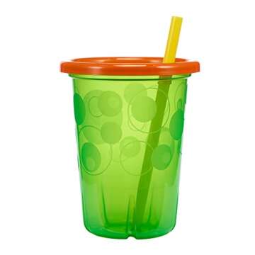 The First Years Take & Toss Toddler Straw Cups - Spill Proof and Dishwasher Safe Toddler Cups with Straws - Toddler Feeding Supplies - 10 Oz - 4 Count