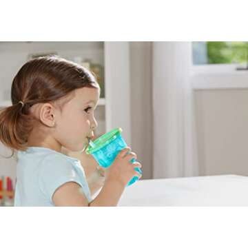 The First Years Take & Toss Toddler Straw Cups - Spill Proof and Dishwasher Safe Toddler Cups with Straws - Toddler Feeding Supplies - 10 Oz - 4 Count