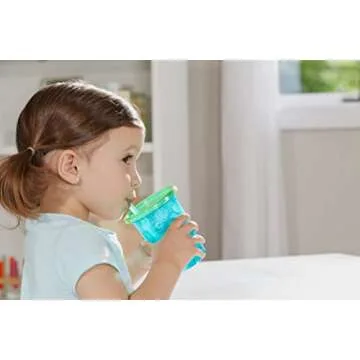 The First Years Take & Toss Toddler Straw Cups - Spill Proof and Dishwasher Safe Toddler Cups with Straws - Toddler Feeding Supplies - 10 Oz - 4 Count