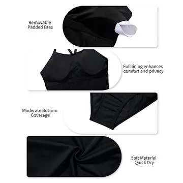 Yonique Athletic One Piece Bathing Suit for Women